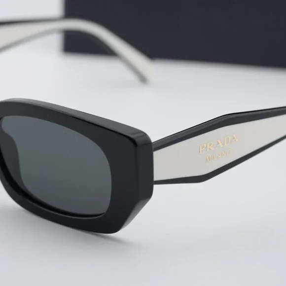 Prada PRB05S 09Q08Z Rectangle Sunglasses – Black\Dark Grey - Picture 9 of 10